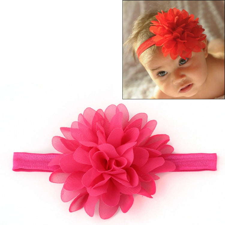 Baby Girl Elastic Hairband Children Hair Wear Flower Headband(Rose Red)