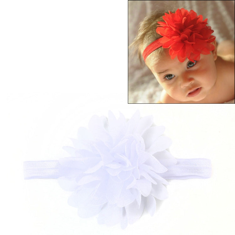 Baby Girl Elastic Hairband Children Hair Wear Flower Headband(White)