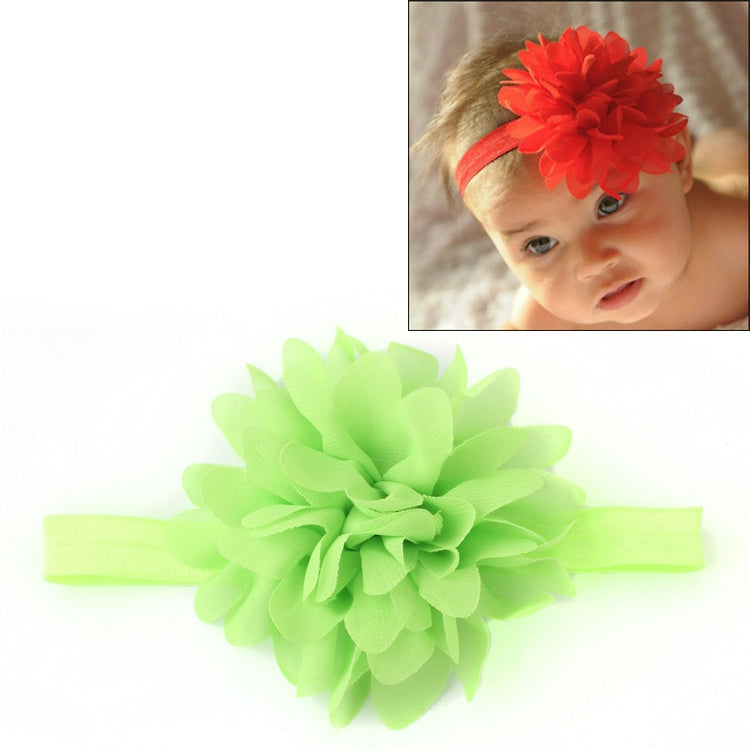 Baby Girl Elastic Hairband Children Hair Wear Flower Headband(Light Green)