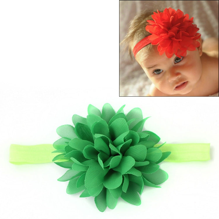 Baby Girl Elastic Hairband Children Hair Wear Flower Headband(Green)