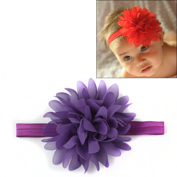 Baby Girl Elastic Hairband Children Hair Wear Flower Headband(Purple)