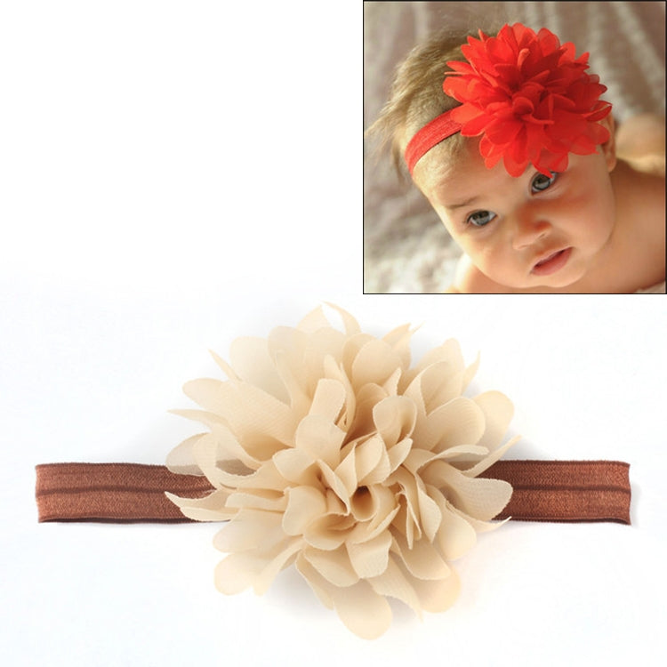 Baby Girl Elastic Hairband Children Hair Wear Flower Headband(Coffee)