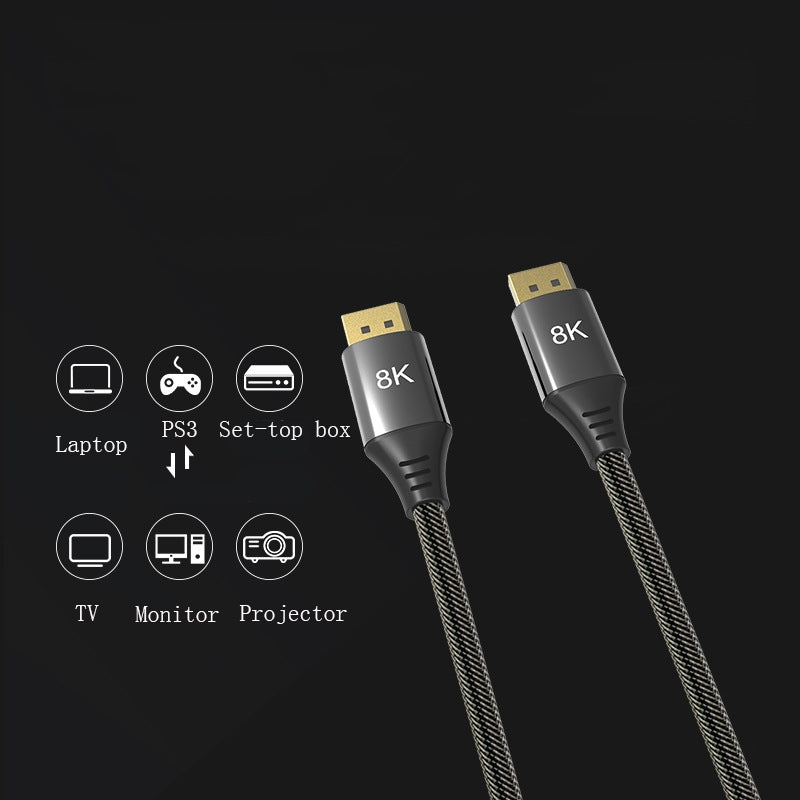 0.5m DP1.4 Version 8K DisplayPort Male to Male Computer Monitor HD Cable