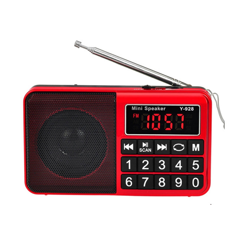 Y-928 FM Radio LED Display MP3 Support TF Card U Disk(Red)