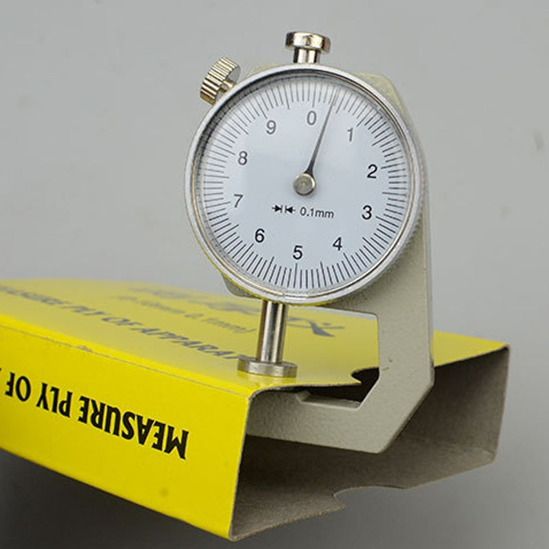 0-10mm Dial Thickness Gauge Leather Paper Thickness Meter Tester, Model: Flat Head