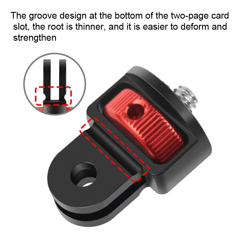 1/4 Inch Screw Converter Tripod Adapter for Sport Camera(Red Black)