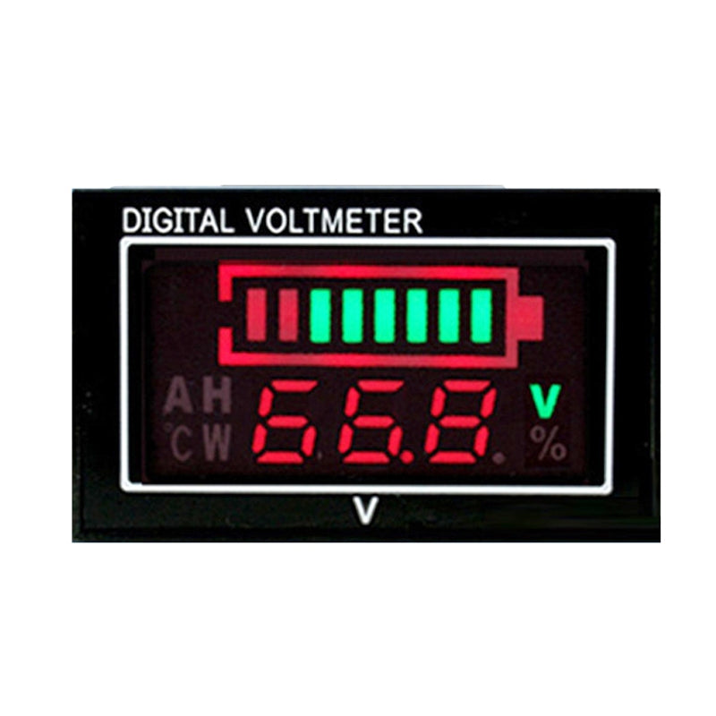 Car Waterproof DC Digital Voltmeter Battery Percentage Display(Black)