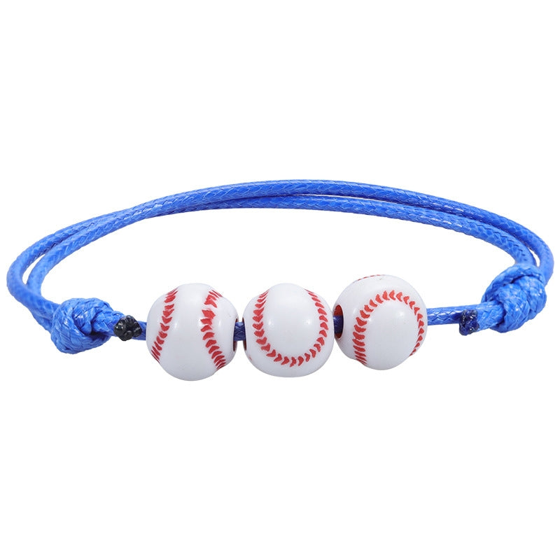 10 PCS Basketball Baseball Adjustable Braided Wire Bracelet(16)