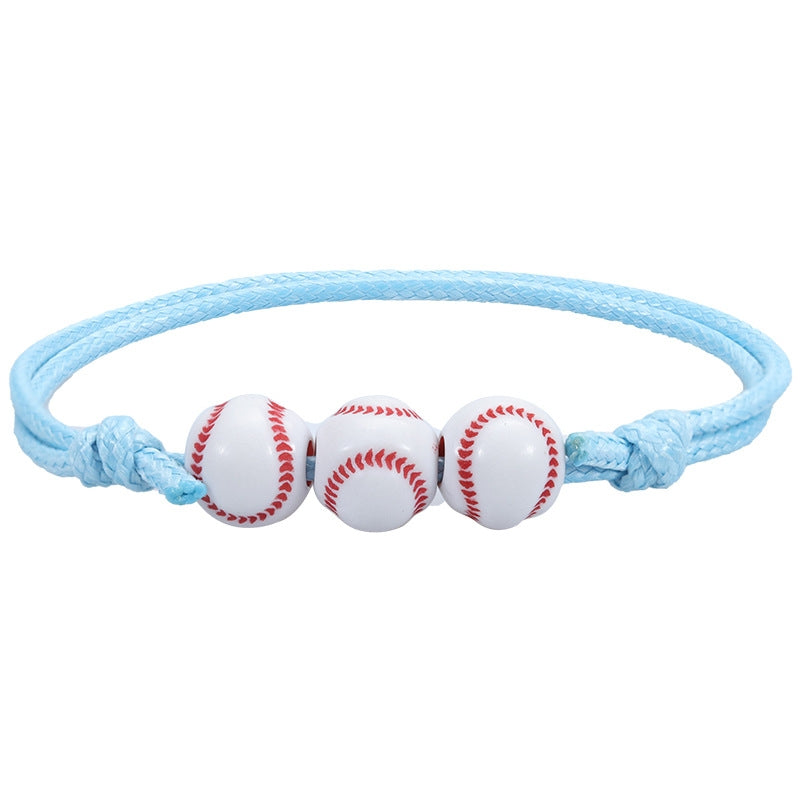 10 PCS Basketball Baseball Adjustable Braided Wire Bracelet(17)