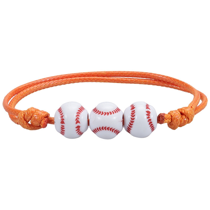 10 PCS Basketball Baseball Adjustable Braided Wire Bracelet(18)