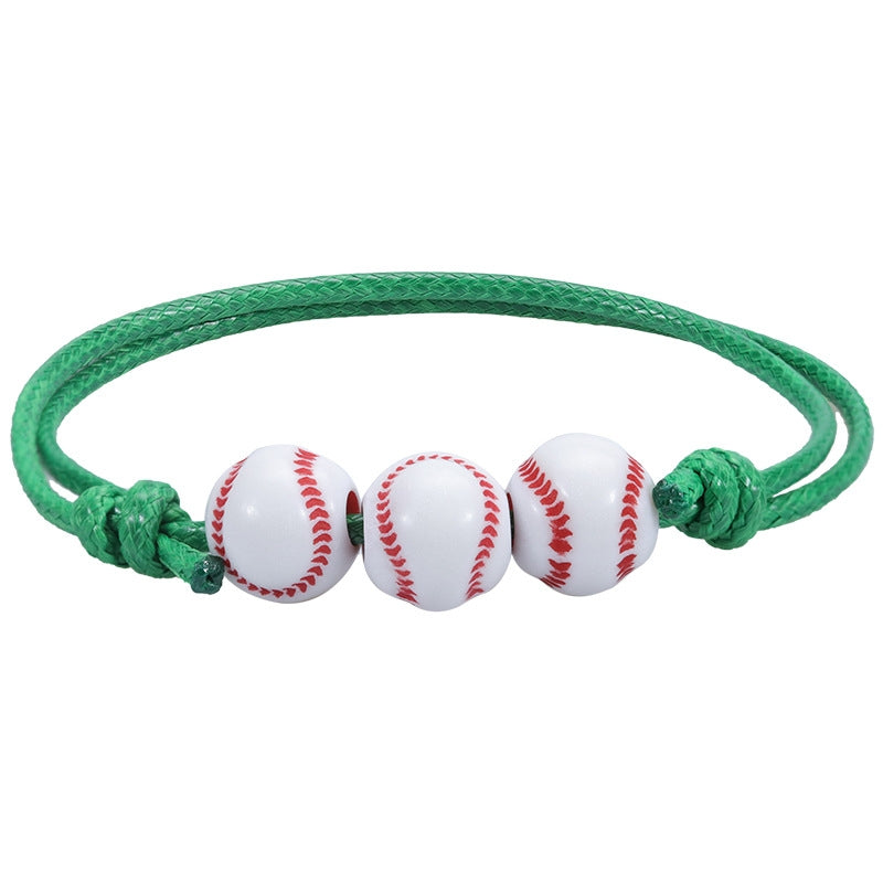 10 PCS Basketball Baseball Adjustable Braided Wire Bracelet(19)