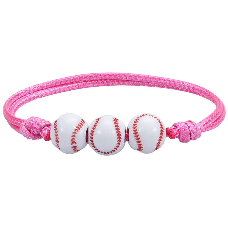 10 PCS Basketball Baseball Adjustable Braided Wire Bracelet(20)