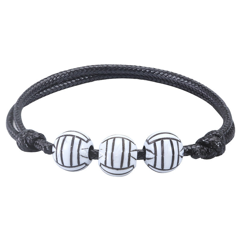 10 PCS Basketball Baseball Adjustable Braided Wire Bracelet(22)