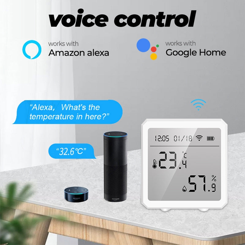 Wifi Temperature And Humidity Meter Sensor Equipment Smart Home Graffiti APP Temperature And Humidity Sensor(White)