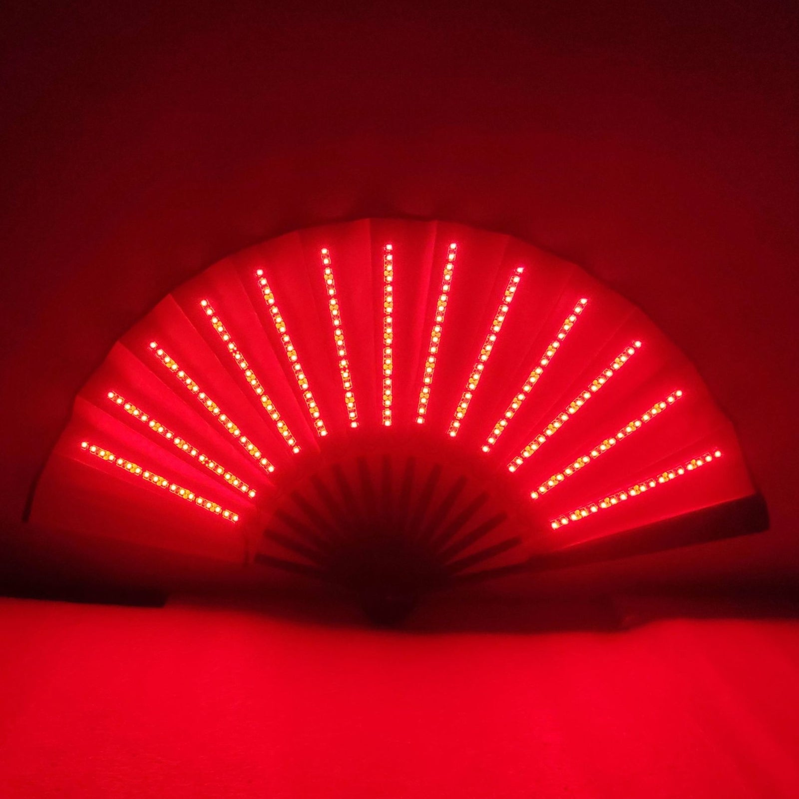 00021 LED Prom Lighting Folding Fan Bar Colorful Atmosphere Group Props, Color: Red