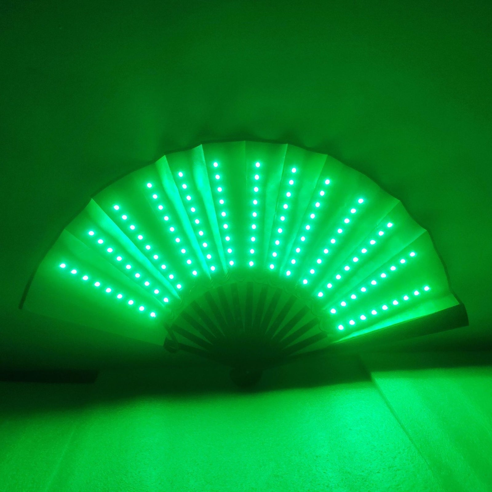 00021 LED Prom Lighting Folding Fan Bar Colorful Atmosphere Group Props, Color: Green