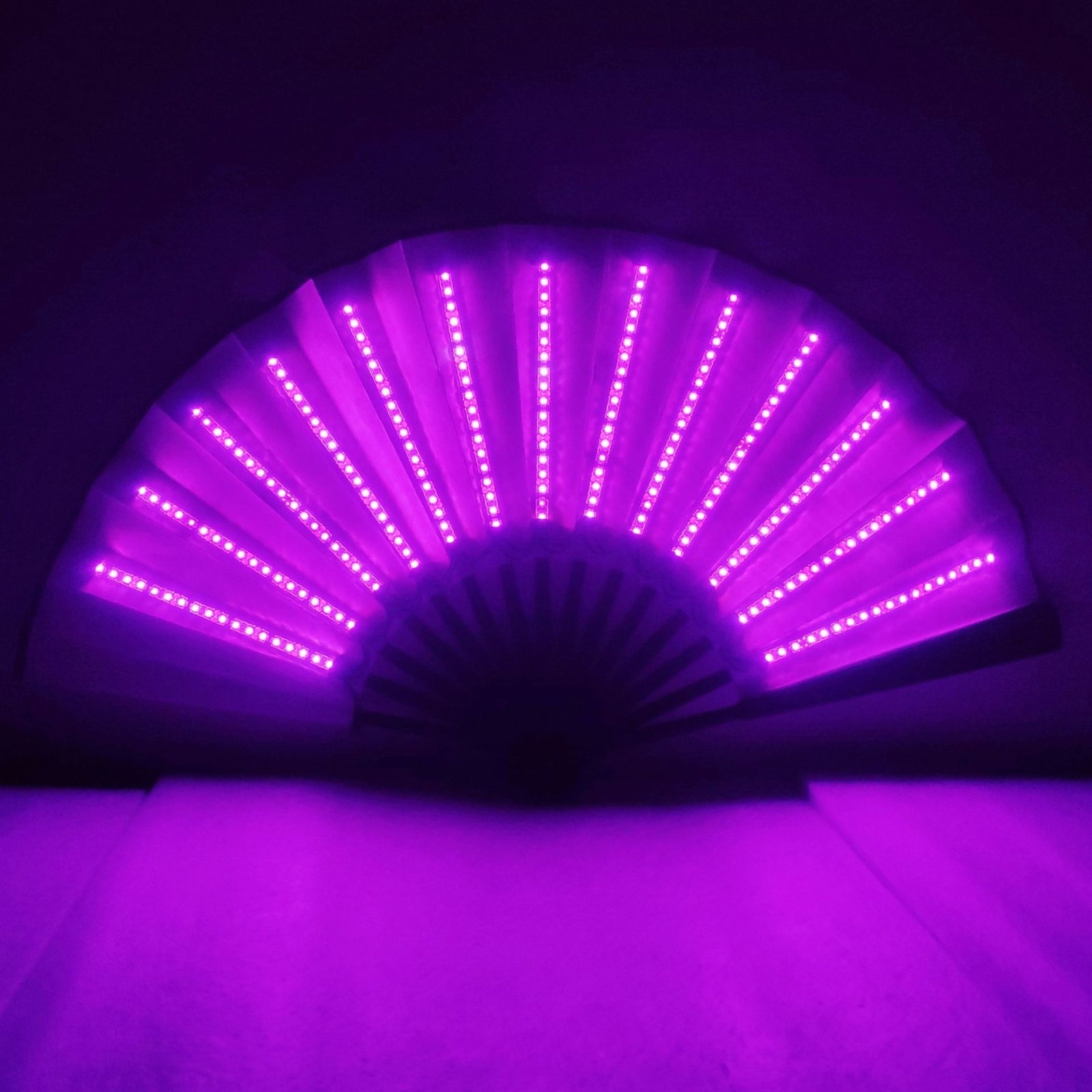 00021 LED Prom Lighting Folding Fan Bar Colorful Atmosphere Group Props, Color: Pink