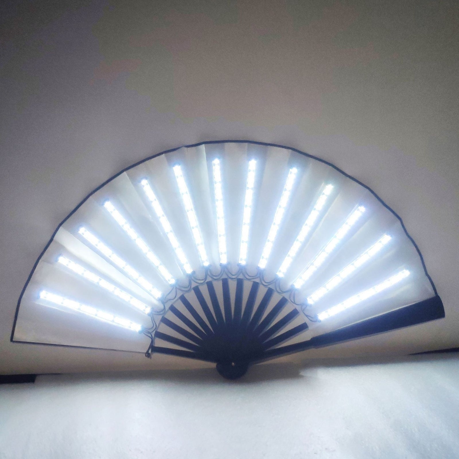 00021 LED Prom Lighting Folding Fan Bar Colorful Atmosphere Group Props, Color: White Flashing