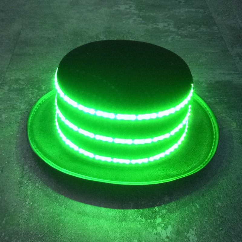 00068 LED Bar Luminous Jazz Hat Stage Magic Show Props, Color: Green