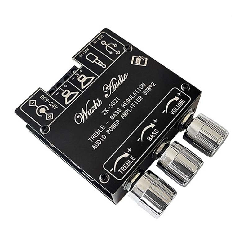 ZK-302T Mini Bluetooth 5.1 Receiving Audio Module With Power Amplifier Digital D Stereo Dual Channel