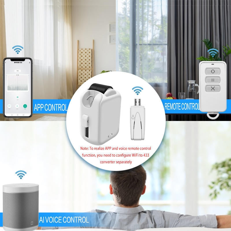 X101 Smart Home Automatic Curtain Machine With RC, Style: Roman Pole Model Single Host