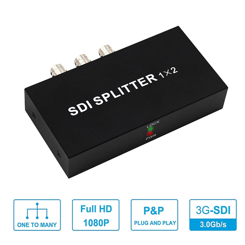 1 In 2 Out SD-SDI / HD-SDI / 3G-SDI Distribution Amplifier Video SDI Splitter(UK Plug)