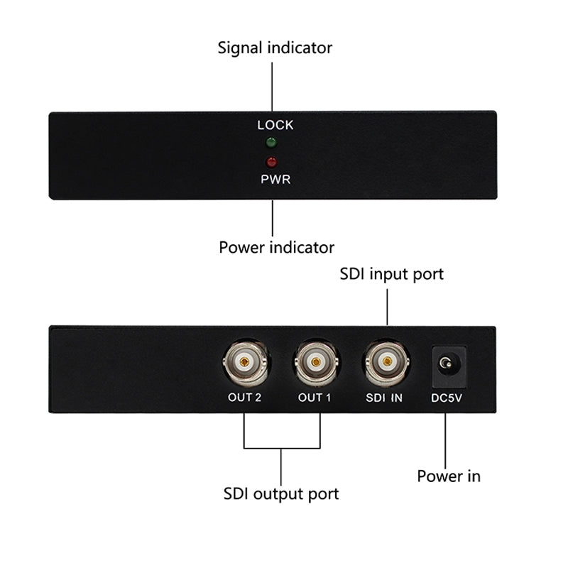 1 In 2 Out SD-SDI / HD-SDI / 3G-SDI Distribution Amplifier Video SDI Splitter(UK Plug)