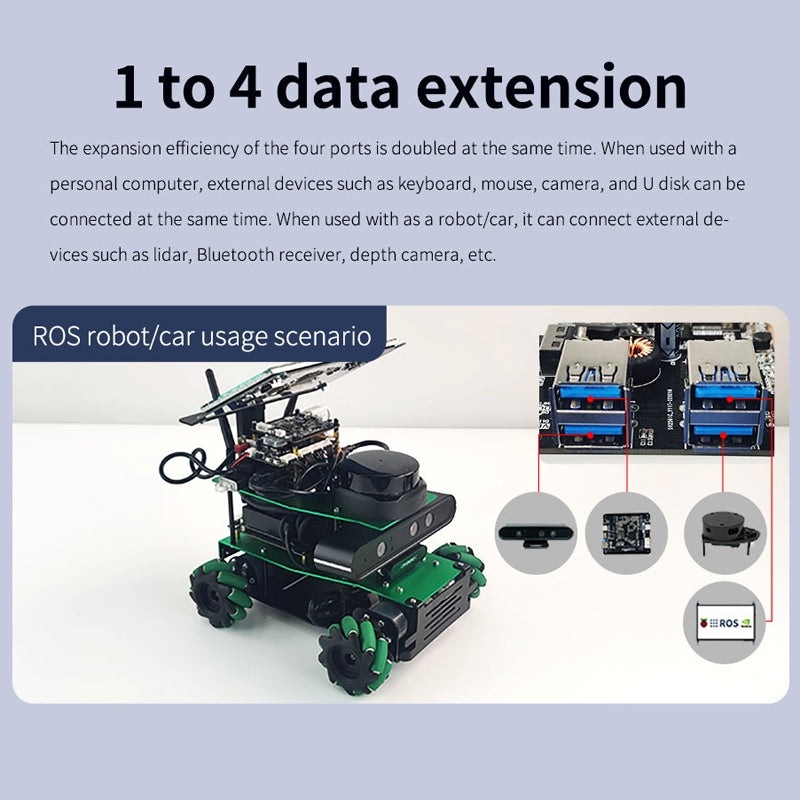 Yahboom USB3.0 HUB Expansion Board ROS Robot Expansion Dock(6000301226)