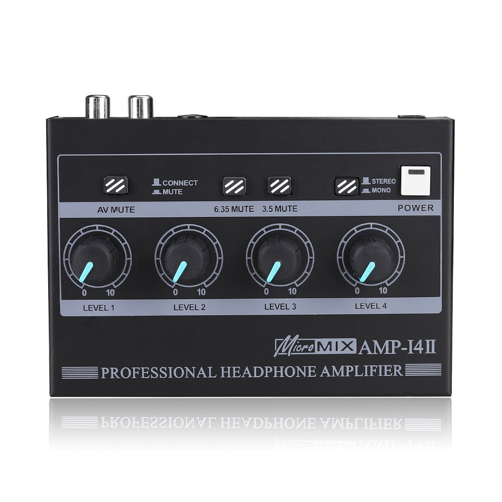 Mini HIFI 8-channel Monitoring Portable Headphone Amplifier Distributor(US Plug)