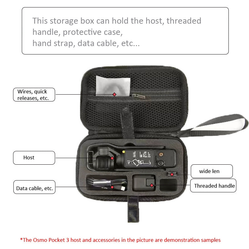 For DJI Osmo Pocket 3 Storage Bag Clutch Carrying Case(Black)