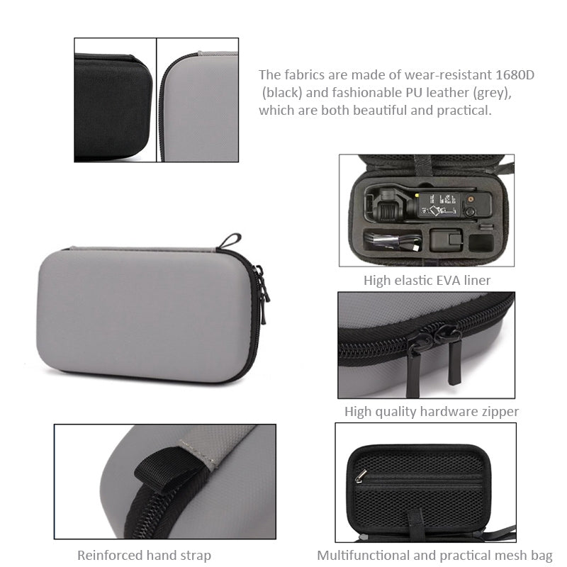 For DJI Osmo Pocket 3 Storage Bag Clutch Carrying Case(Black)
