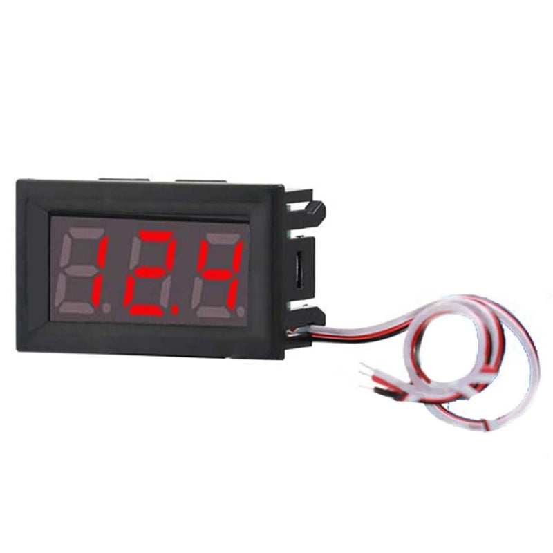 0V-30V 3 Wire DC Voltmeter Terminal 0.56 Inch LED Digital Voltmeter Accessories Reverse Connection Protection, Color: Red