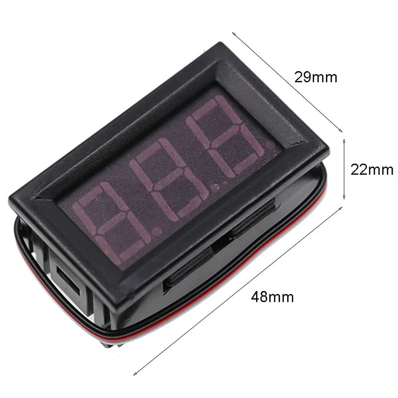 0V-30V 3 Wire DC Voltmeter Terminal 0.56 Inch LED Digital Voltmeter Accessories Reverse Connection Protection, Color: Red