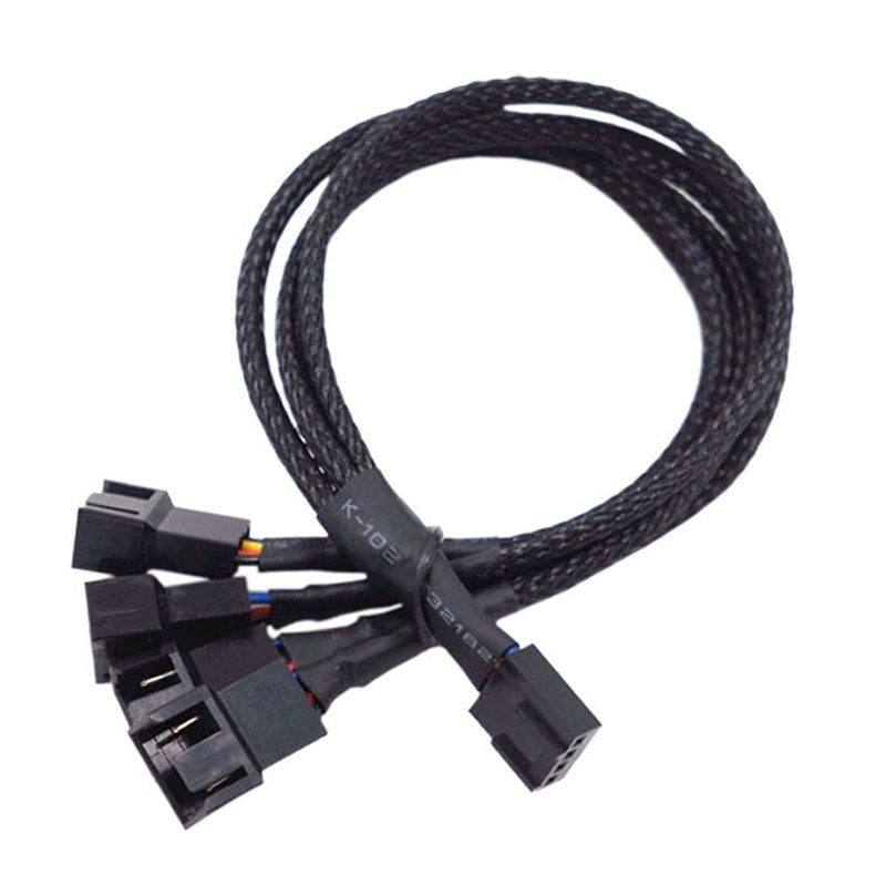 0.27m Computer PWM Temperature Control Cooling Fan Extension Cable Chassis HUB Connector(1 In 4)