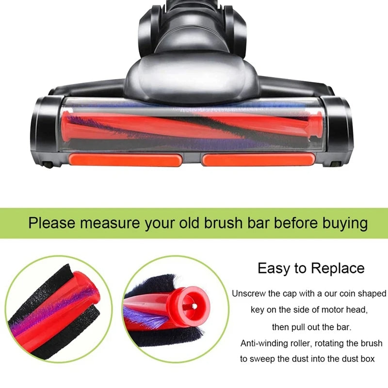 For Dyson V6 DC59 DC62 SV03 Vacuum Cleaner Brush Head Roller Bar, Spec: 185mm 