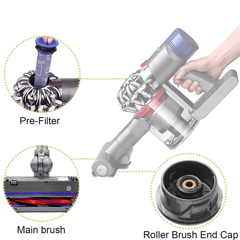 For Dyson V6 DC59 DC62 SV03 Vacuum Cleaner Brush Head Roller Bar, Spec: 185mm 