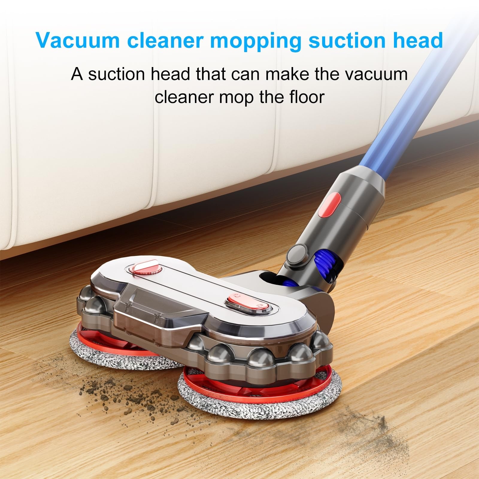For Dyson V7 / V8 / V10 / V11 / V15 / G5  Vacuum Cleaner Electric Mop Head with Detachable Water Tank and 6 Mop Pads