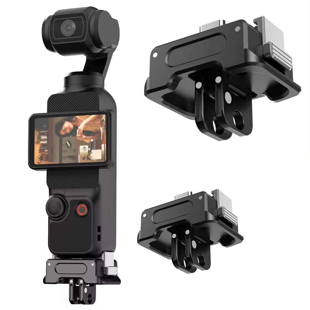 For DJI OSMO Pocket 3 Camera Charging Base Quick Release Mount Adapter With 1/4 Inch Hole, Spec: With Tripod
