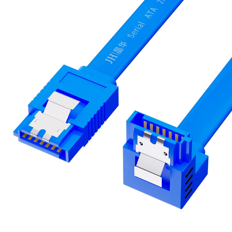 0.45m JINGHUA U510B High Speed SATA3.0 SSD Serial Cable(Blue Straight To Bend)