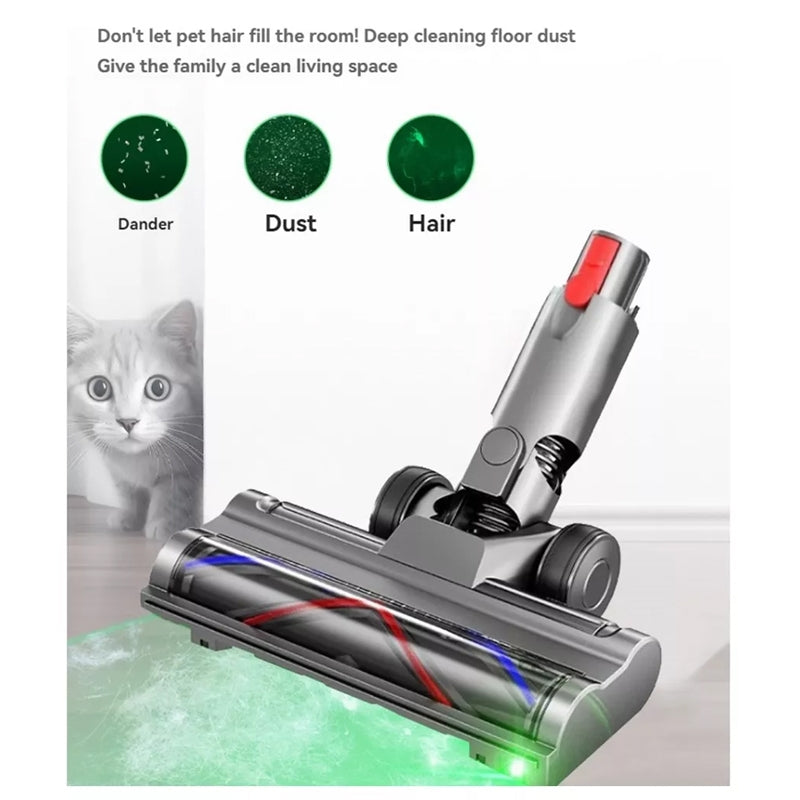 For Dyson V7 V8 V10 V11 V15 Vacuum Cleaner Lightweight Direct Drive Floor Brush Head with Dust Led Lights