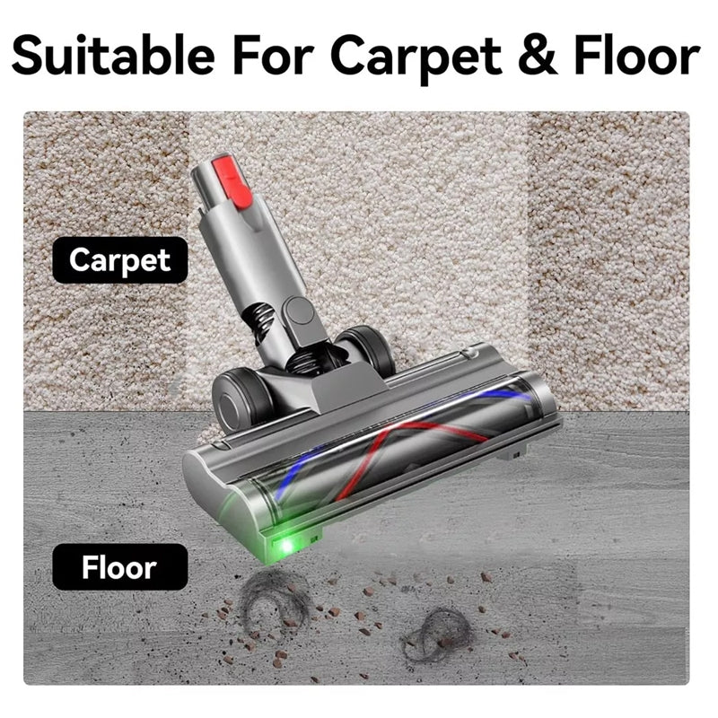 For Dyson V7 V8 V10 V11 V15 Vacuum Cleaner Lightweight Direct Drive Floor Brush Head with Dust Led Lights