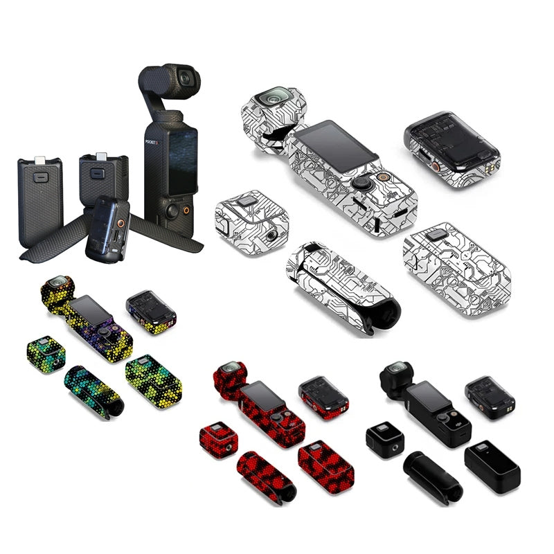 For DJI Pocket 3 Camera Stickers Anti-scratch Non-adhesive Protective Film(Matrix Black)