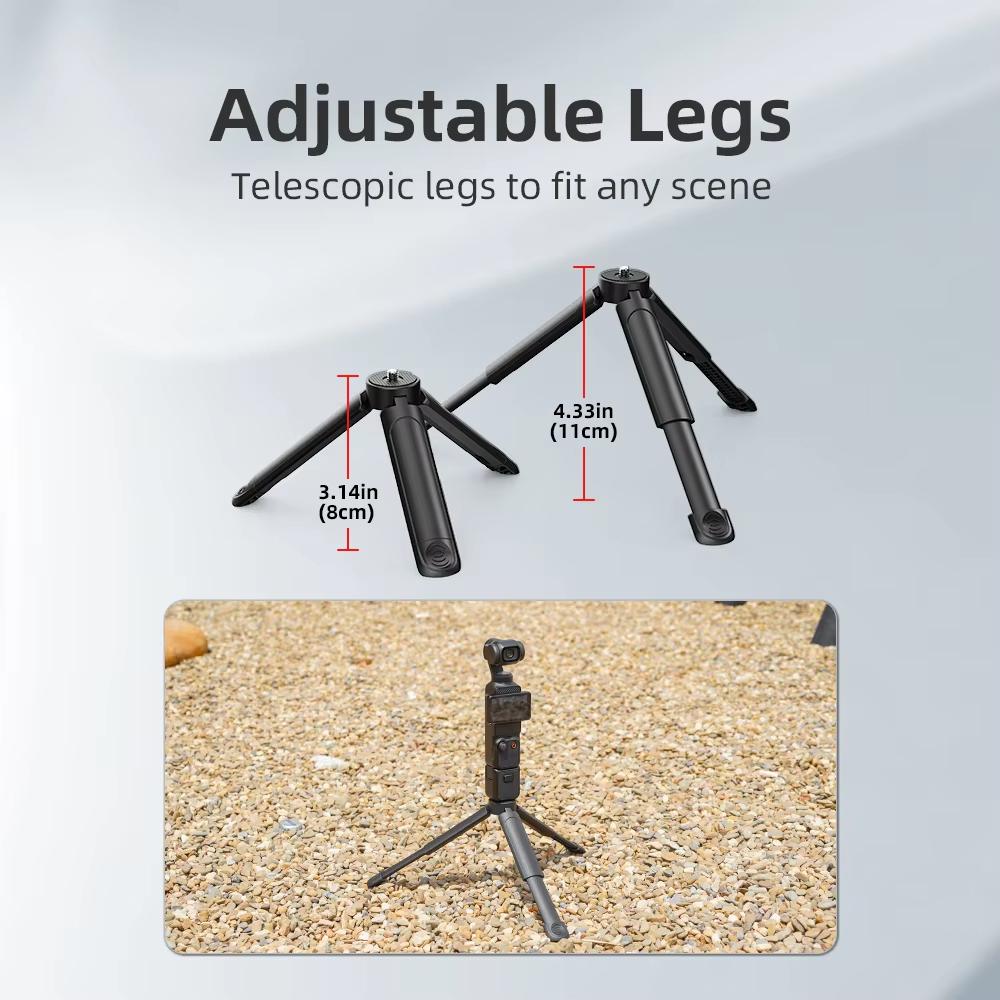 Flymile Extendable Mini Tripod With 1/4-Inch Screw For Action Cameras Nut Adapter Set
