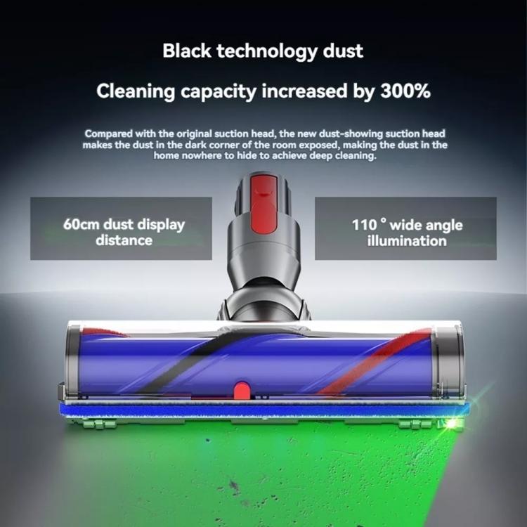 For Dyson V7/V8/V10/V11/V15  High Torque Direct-Drive Cleaner Head with Green Laser Dust Detection