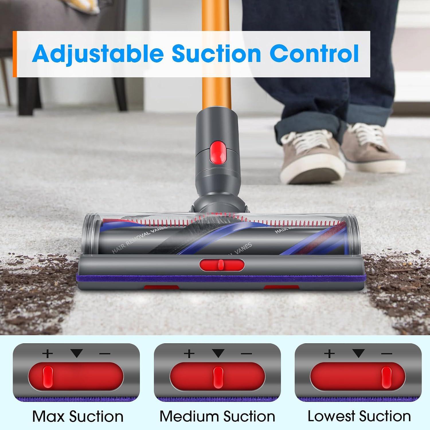 100W High-Torque Brush Head For Dyson V7/V8/V10/V11/V15 Vacuum Cleaner Adjustable Suction Power