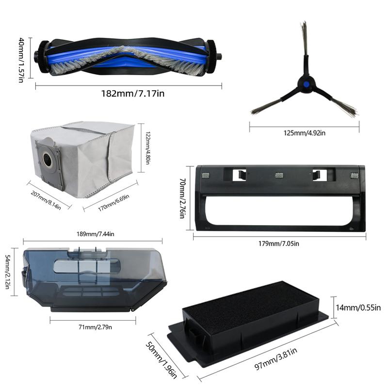 17 In 1 Kit For Ecovacs Deebot T50 PRO / T50 PRO OMNI / T50 MAX PRO OMNI / T50 OMNI Replacement Parts