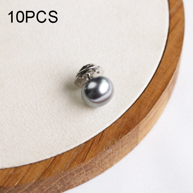 10 PCS Versatile Pearl Stud Buckle Anti-light Collar Buttonigan Shawl Pin Needle Diy Scarf Collar Pin Brooch Pin(Silver)