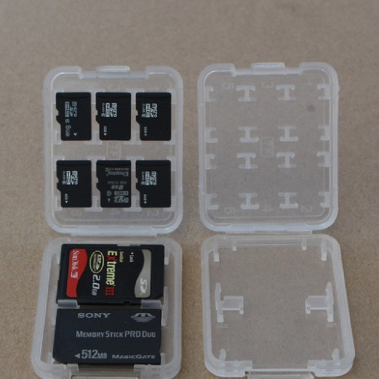 10 PCS Mini Transparent Multifunctional Storage Card Box