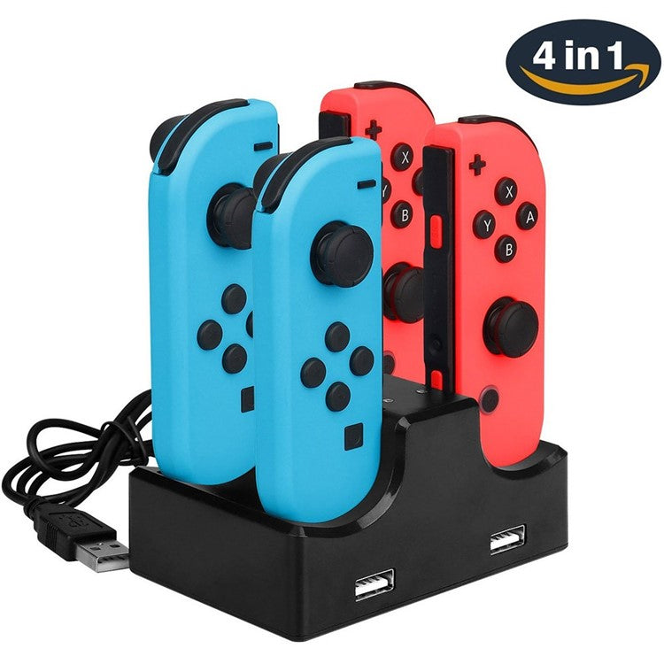 4 in 1 Charging Dock with 2-Port USB Hub for Nintendo Switch Joy-Con