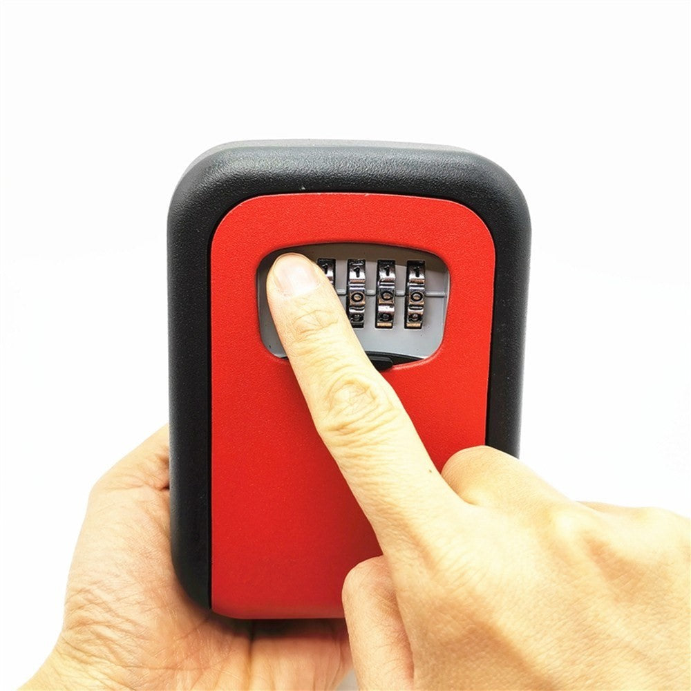 4-Digit Combination Lock Wall Mounted Key Storage Box Security Car Home Key Safe Box - Black